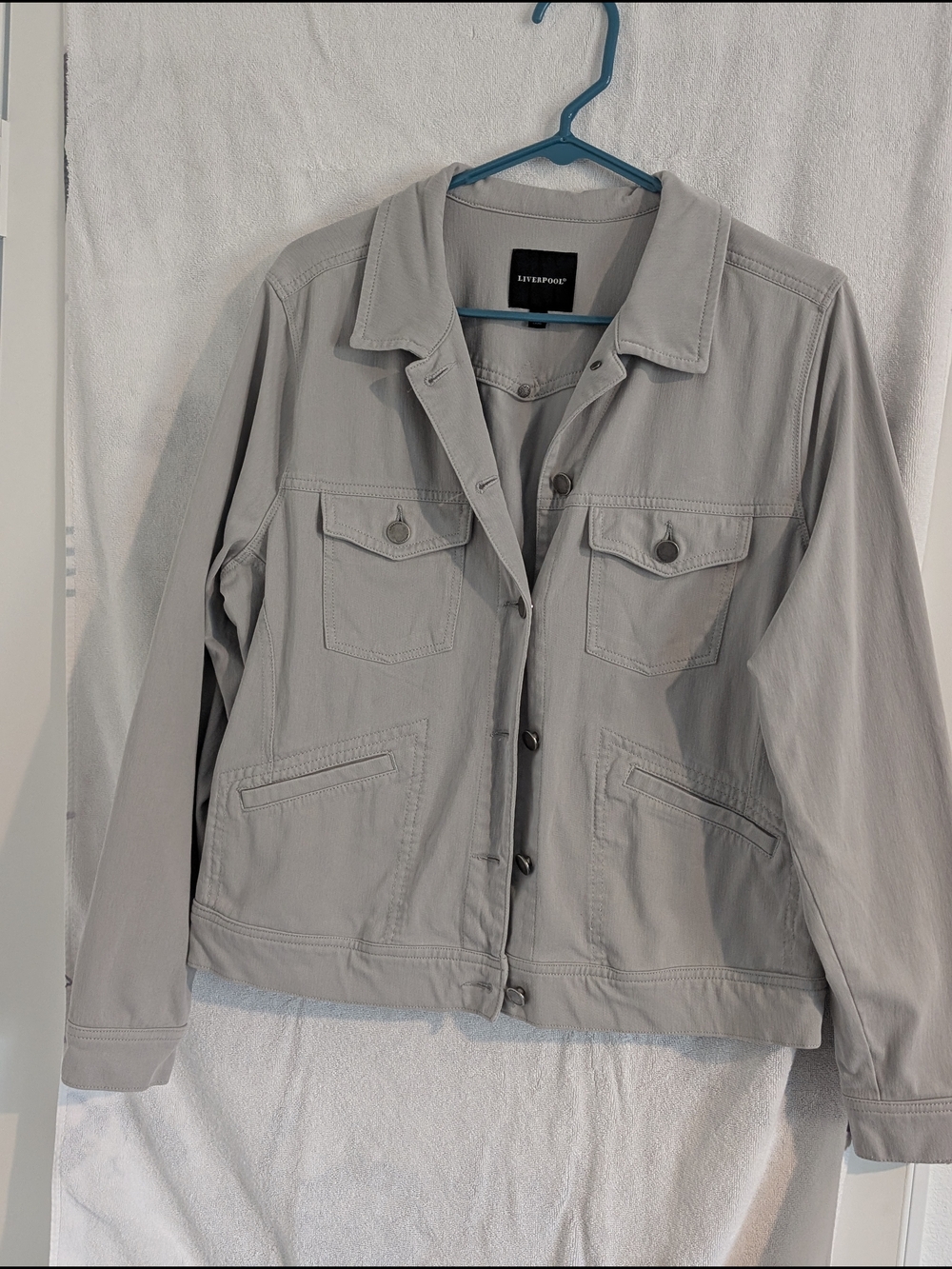 Liverpool Light Gray Utility Jean Jacket